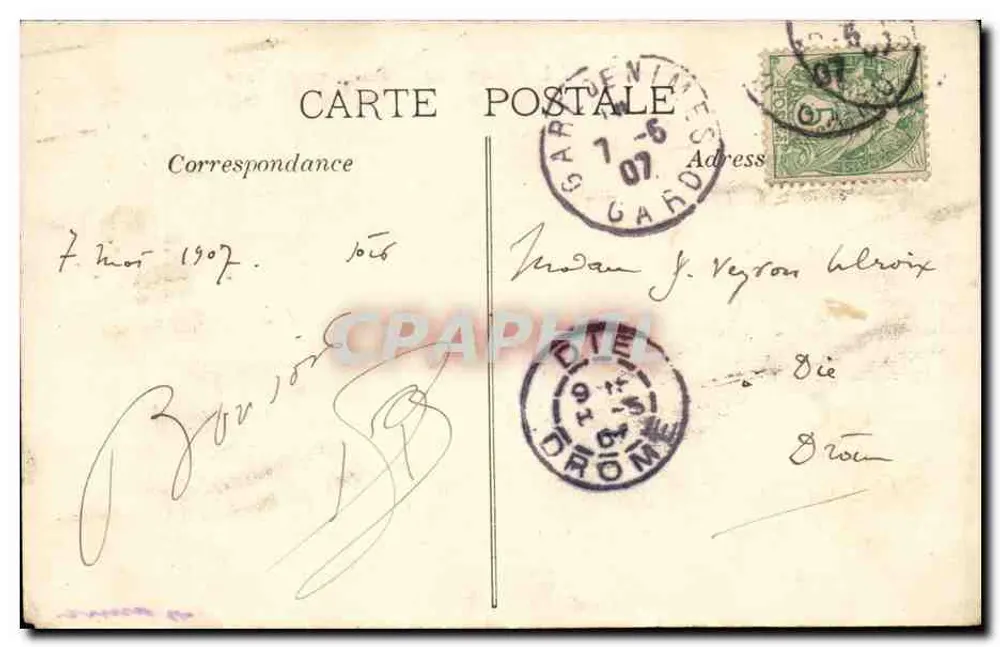 Pont du Gard — Aqueduc Romano, visto de Frente — J.BENP, n°75 - Verso