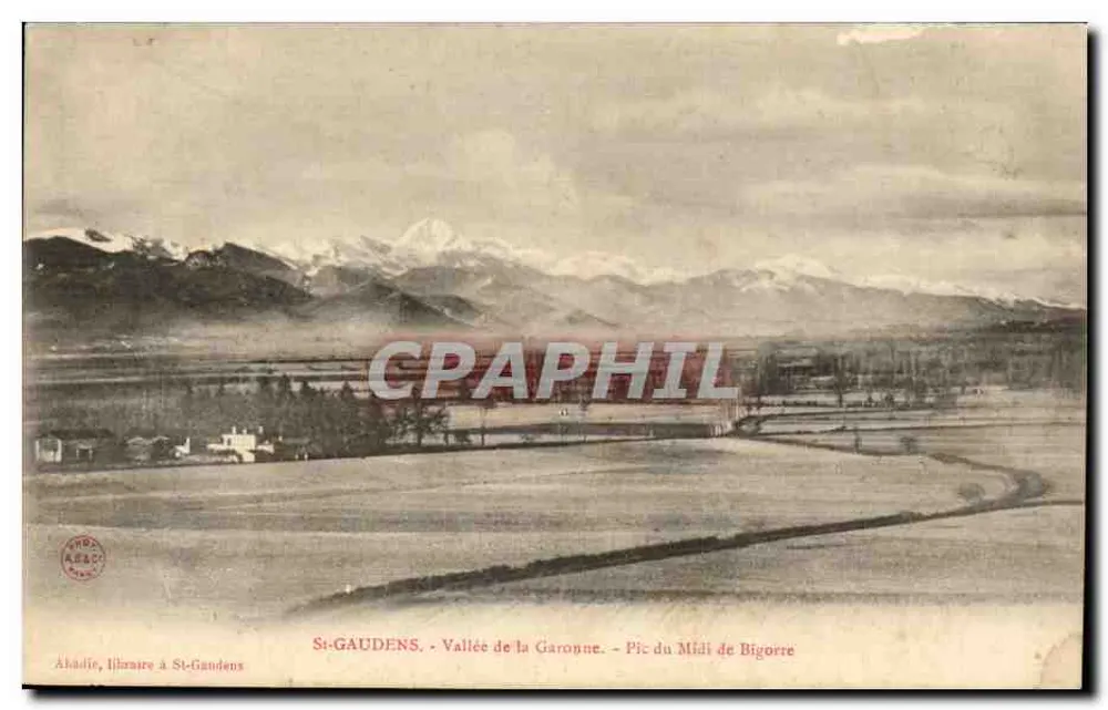 St-GAUDENS - Tal der Garonne - Pic du Midi de Bigorre — Akadie, Buchhändler in St-Gaudens - Vorderseite