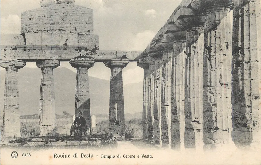 Rovine di Pesto - Tempio di Cerere e Vesta — Verlag Brunner & C., n° 8438 - Vorderseite
