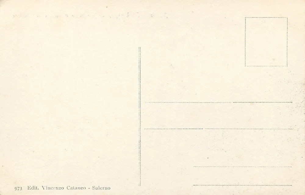 Pesto - Der Tempel des Neptun und der von Ceres — Verlag Vincenzo Cataneo, Nr. 973 - Rückseite