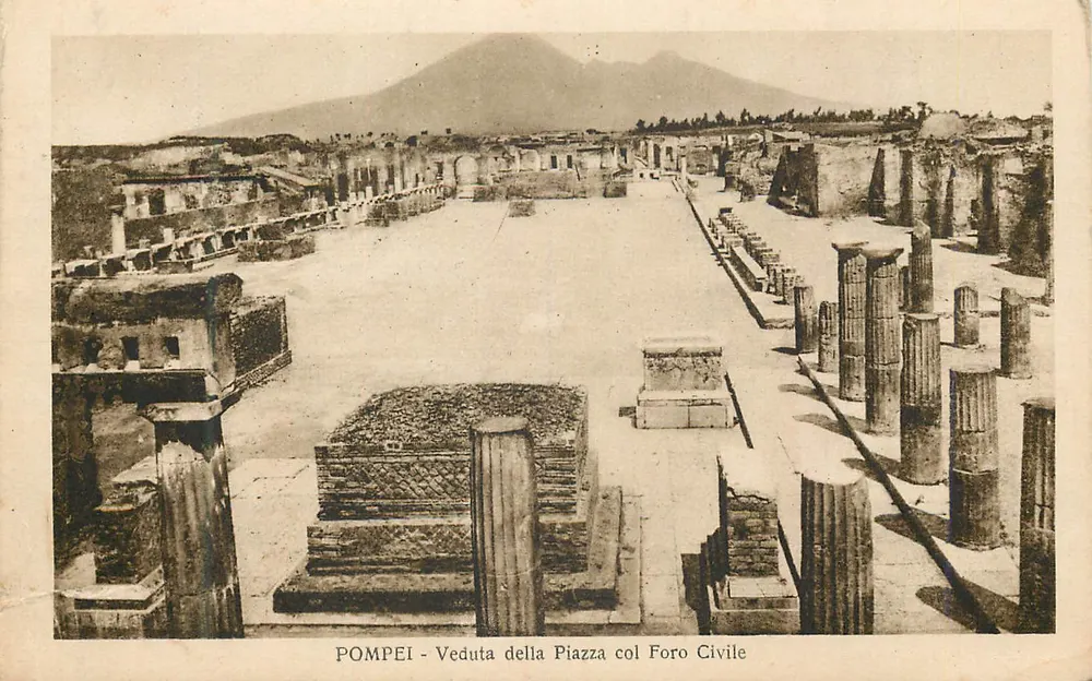 Pompeii — Ansicht der Piazza mit dem Civil Forum — Domenico Trampetti, Napoli - Vorderseite
