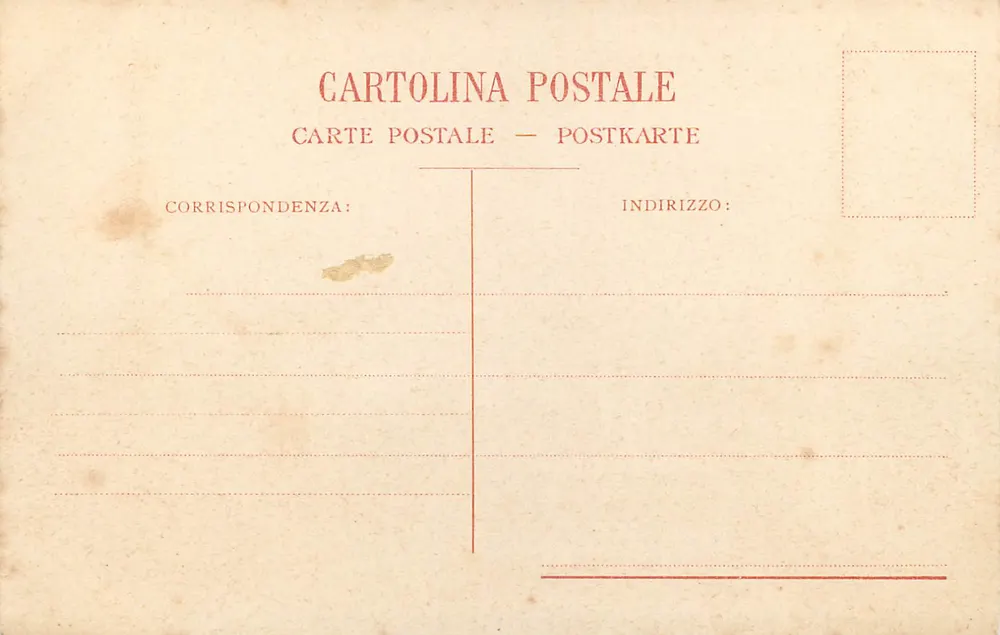 Pompei - Temple d'Apollon — vue avec le Vésuve en arrière-plan — Sommer - Napoli, Fonderia Artistica di Bronzo, n° 103 - Verso