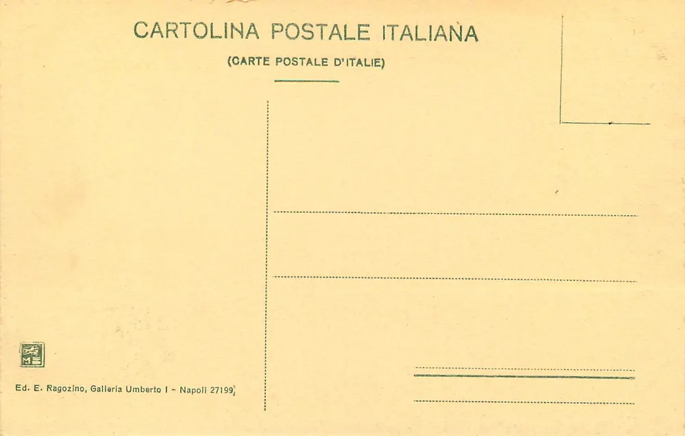 Ravello — Giardini di Villa Rufolo — Ed. E. Ragozino, Galleria Umberto I - Napoli - Verso