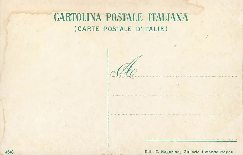 Ravello — Torre na Villa Rufolo — Edit. E. Ragozino, Galleria Umberto-Napoli, n° 4540 - Verso