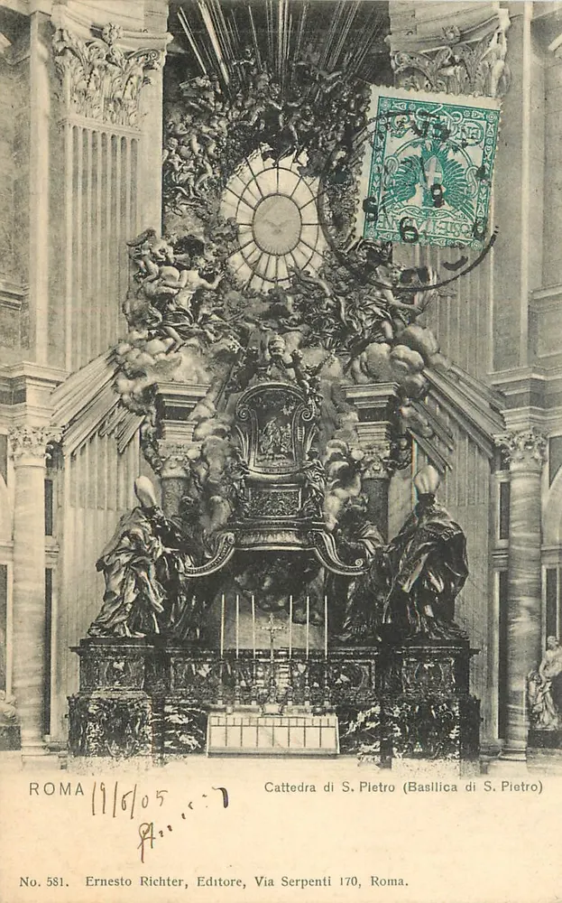 Cattedra di S. Pietro — Basilica di S. Pietro — Ernesto Richter, Nr. 581 - Vorderseite