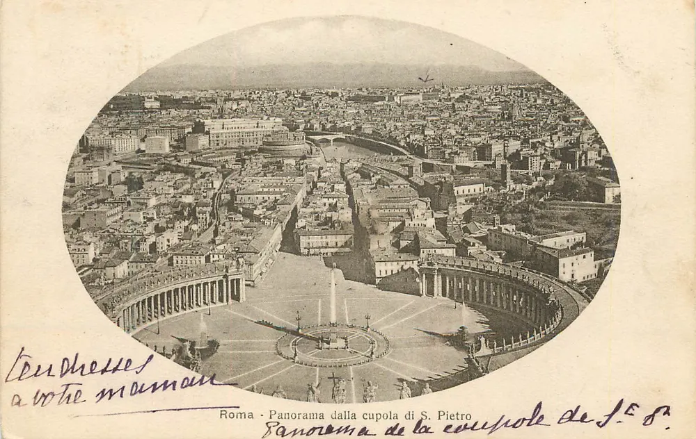 Rom — Panorama der Kuppel von St. Peter — unbekannter Verlag - Vorderseite