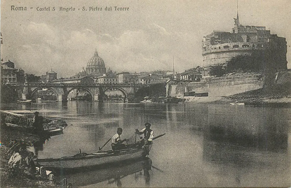 Rom - Castel S. Angelo - St. Peter vom Tiber — Verlag V.R. Pref. Como N° 7153 - Vorderseite