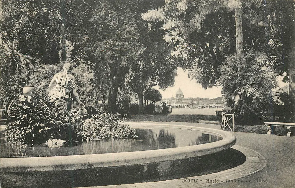 Roma - Pincio - Fontana del Mose — editor V. R. Pref, Como - Frente