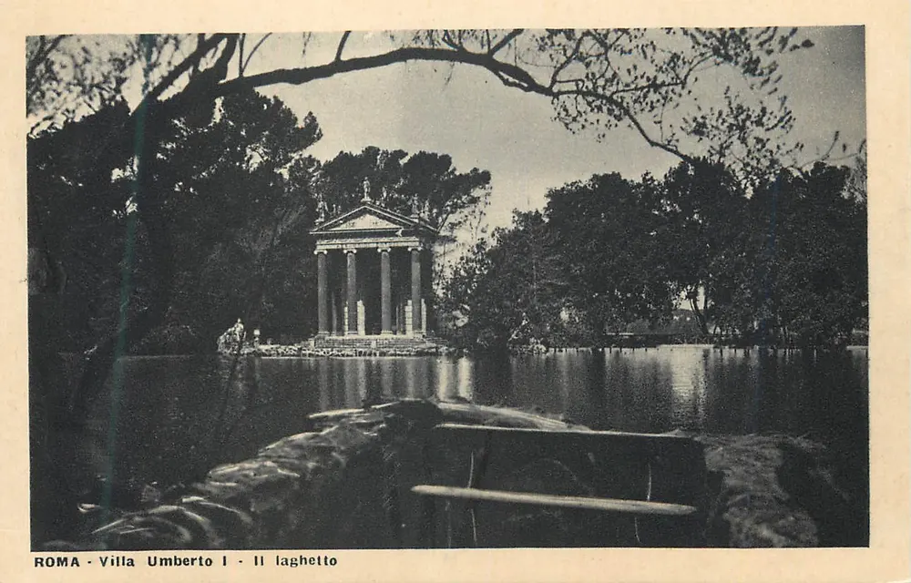 Roma - Villa Umberto I - Il laghetto - Frente
