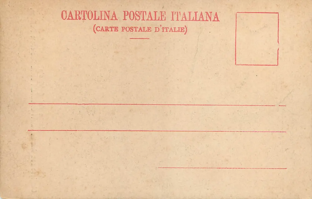 Piazza del Quirinale — Obelisk mit zwei Statuen von Reitern und Pferden — Cartolina Postale Italiana - Rückseite