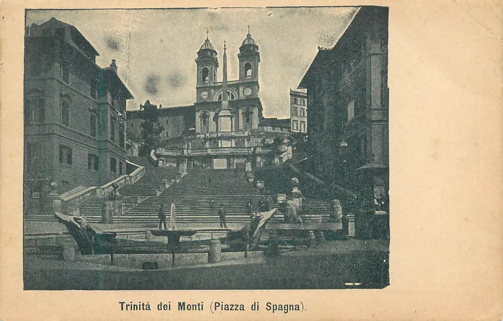 Trinità dei Monti (Piazza di Spagna) — Rome — Cartolina Postale Italiana - Recto