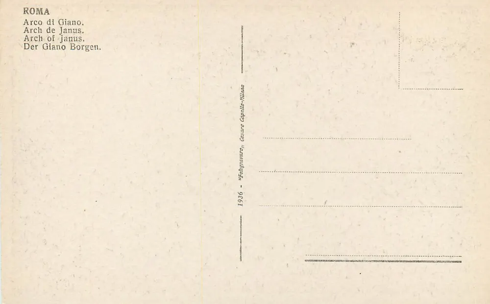 Roma — Arco di Giano — editor César Capella-Milano - Verso