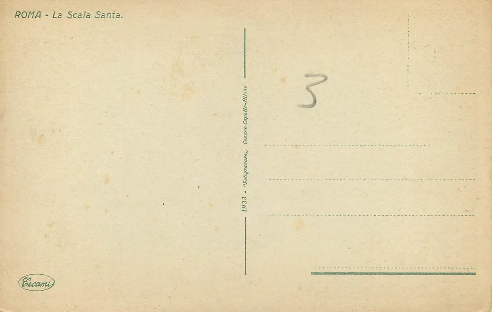 A Scala Santa em Roma — editor Cecanî, n°3 - Verso