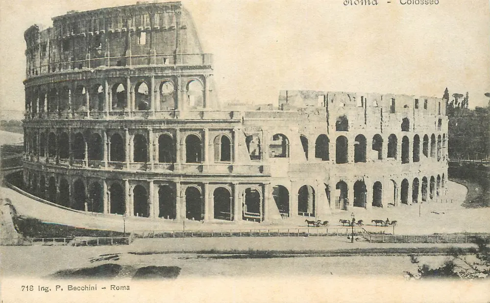 Roma - Coliseu — vista panorâmica — Ing. P. Becchini, n° 718 - Frente