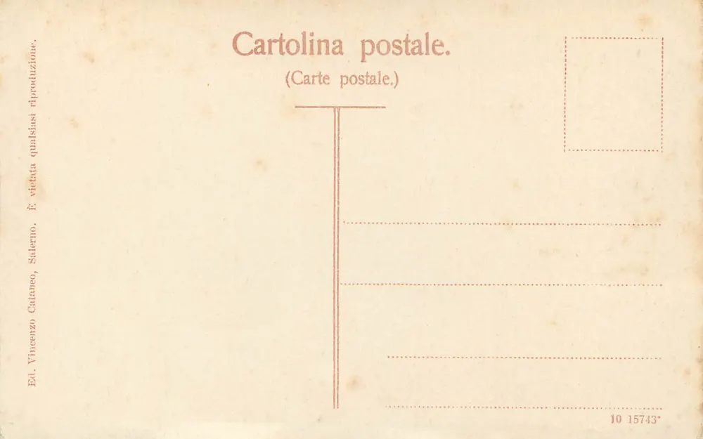 Salerno — Panoramablick auf den Hafen — Verlag Vincenzo Cataneo, Nr. 10 15743 - Rückseite