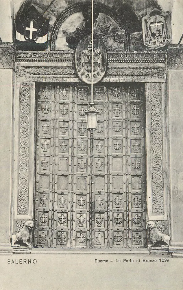Salerno — Duomo, Die Bronze-Türe — Verlag V. Laspro, Nr. 1099 - Vorderseite