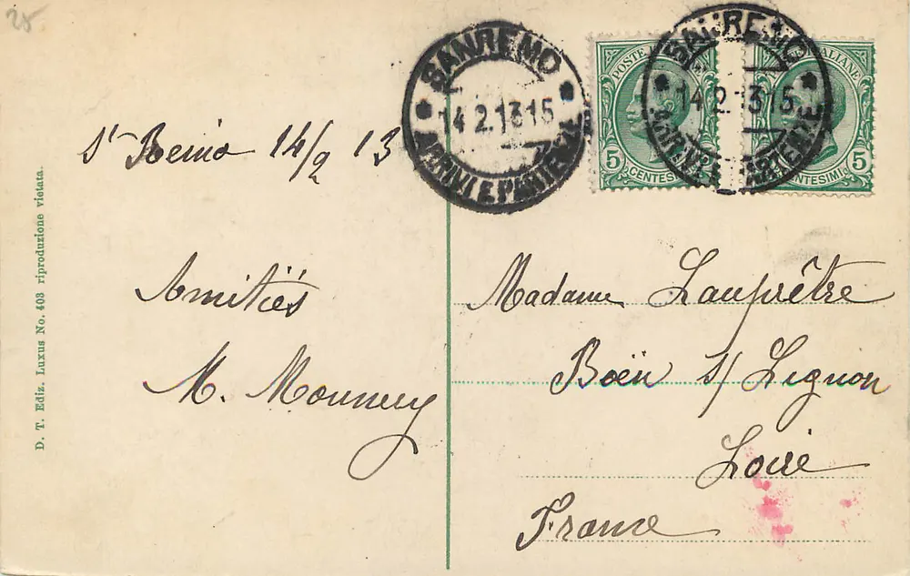 San Remo - Porta Candellieri — D.T. Ediz. Inxus No. 403 - Verso