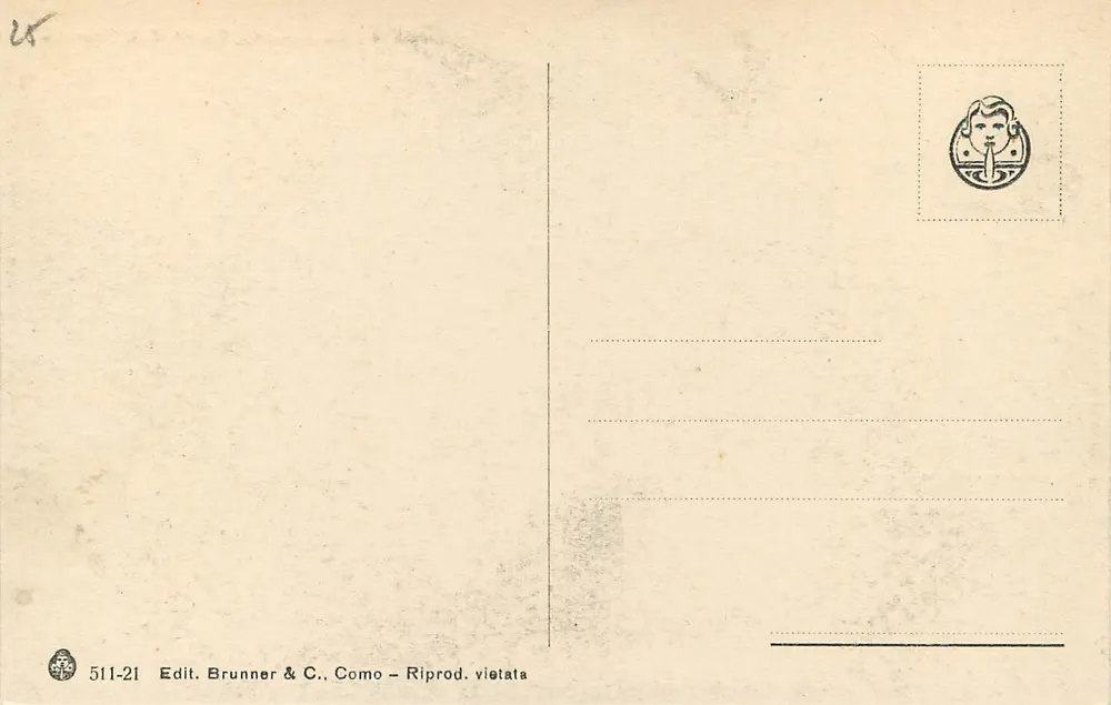 San Remo — Blick vom S. Bernardo-Rundplatz — Verlag Brunner & C. Como, Nr. 511-21 - Rückseite