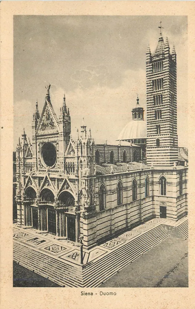 Siena - Duomo — vista da fachada e da torre — Ed. Libreria Galleri Bassi, Siena - Frente