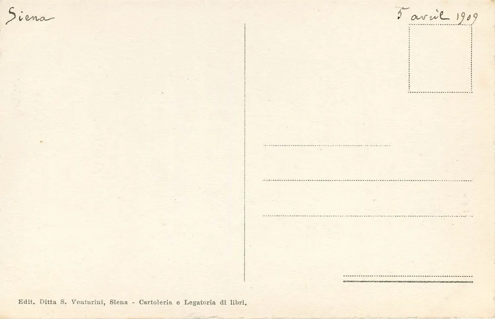 Siena - Die Kapelle des Palazzo della Signoria — Verlag S. Venturini, Nr. 641 - Rückseite