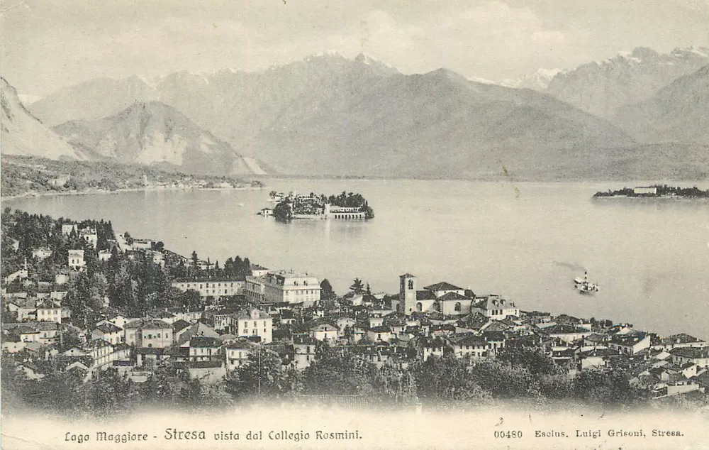 Lago Maggiore - Stresa von Collegio Rosmini — Esolus, Luigi Grisoni, Stresa, Nr. 00480 - Vorderseite