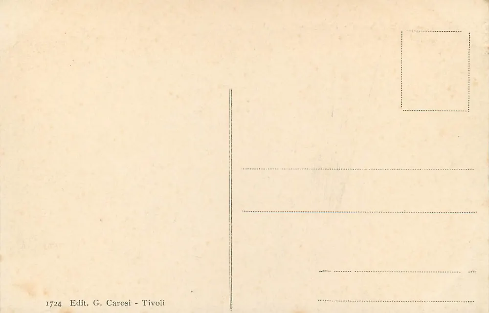 Tivoli - Villa Adriana - Ruinen der Bäder — Verlag G. Carosi, Nr. 1724 - Rückseite