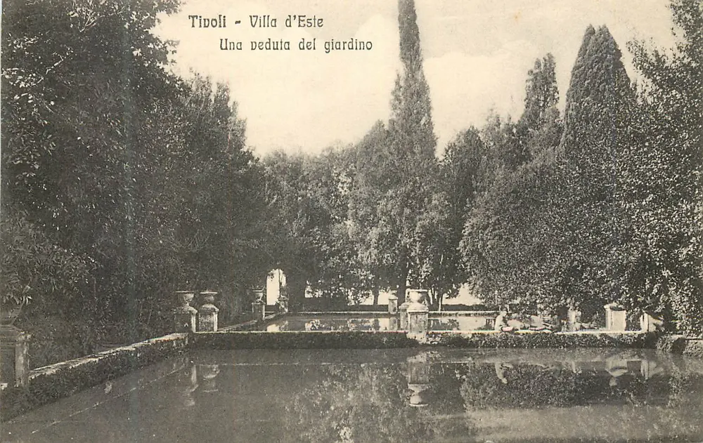 Tivoli - Villa d'Este — Ansicht des Gartens — G. Carosì, Tivoli - Vorderseite