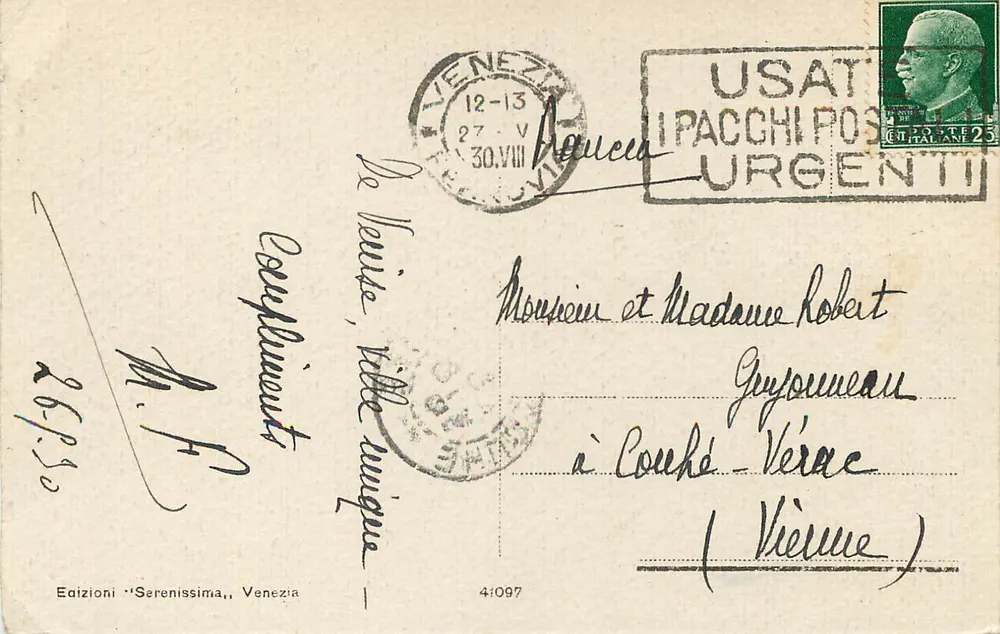 Veneza - Palazzo Ducale — editor 'Serenissima', n° 4:097 - Verso