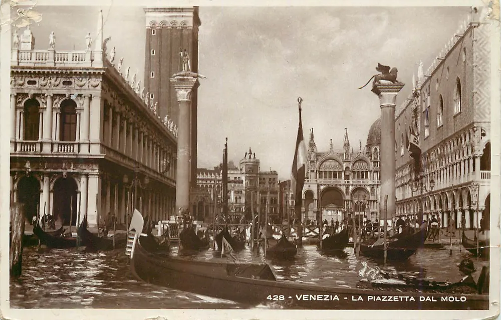 Venezia - La Piazzetta dal Molo — Fot. G. Brocca, n° 428 - Recto