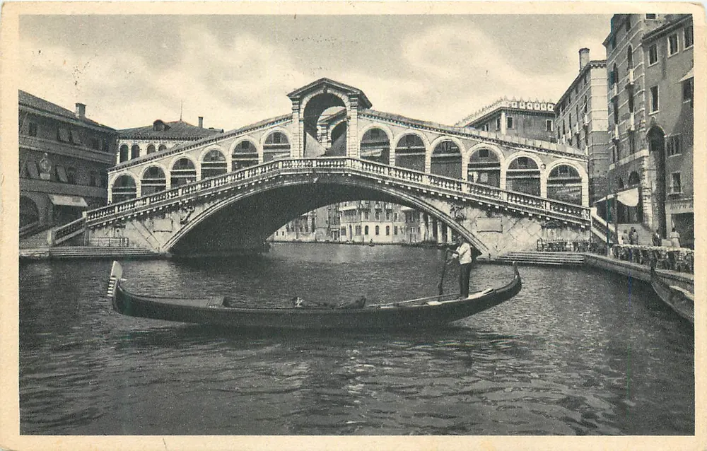 Veneza — Ponte di Rialto — Impresso na Itália - Frente