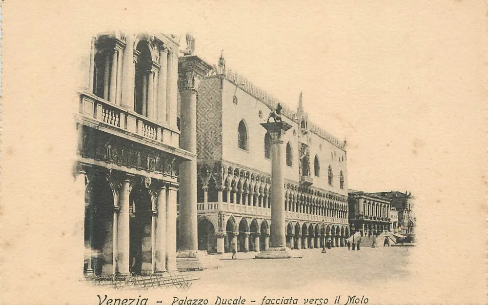 Venedig - Palazzo Ducale - Fassade zum Molo — italienische Postkarte n° 221 C.P. - Vorderseite