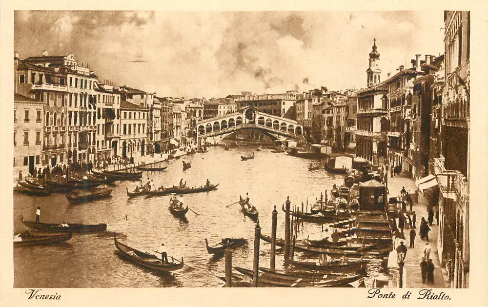 Venezia — Ponte di Rialto — Éditeur Esape Capello, Milan, n° 0184 - Recto