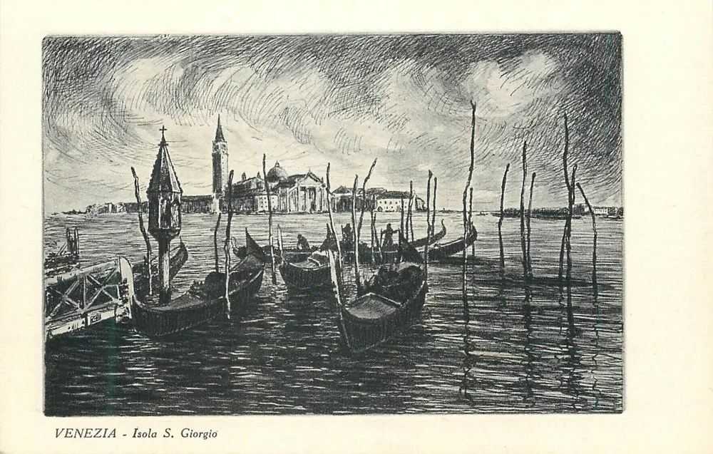 Veneza - Isola S. Giorgio — gravura — editor Milan, n° 4591-11 - Frente
