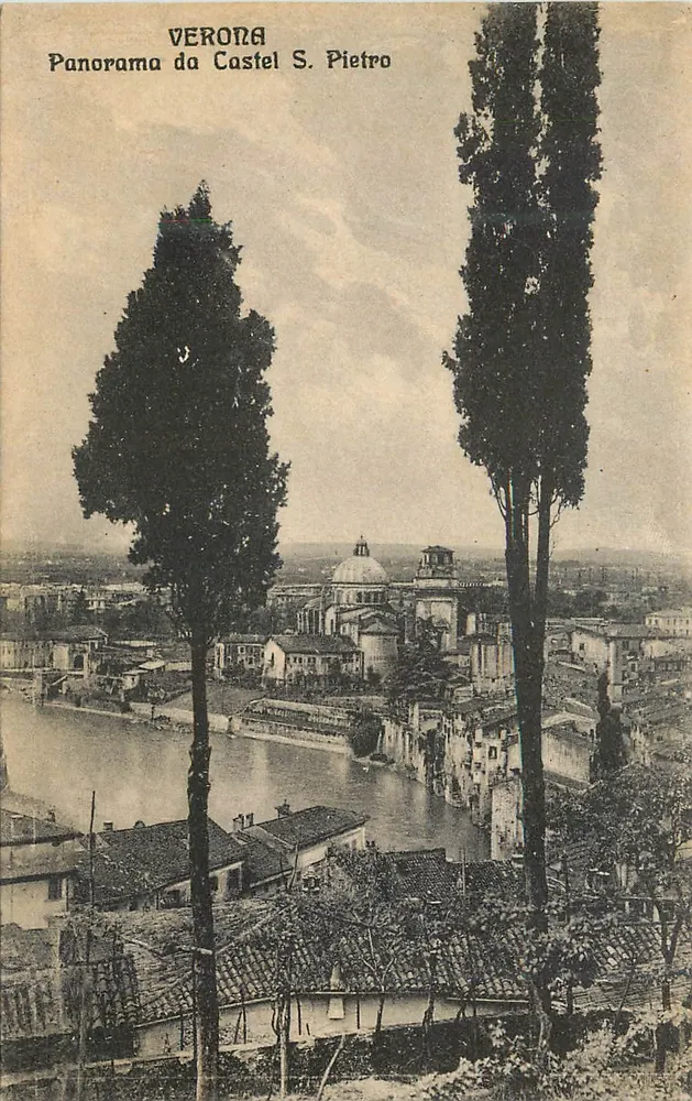 Verona — Panorama da Castel S. Pietro — editore JT, n° 221 - Recto
