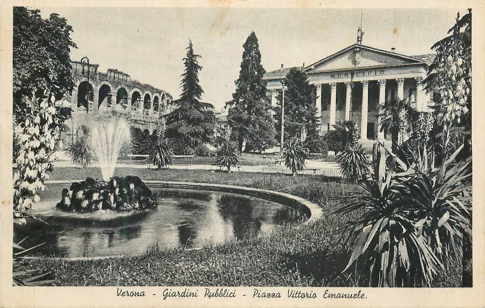 Verona - Giardini Pubblici - Piazza Vittorio Emanuele — Gianni Ferrari Verona - Vorderseite