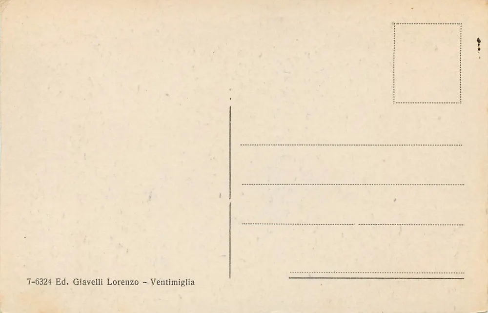 Ventimiglia - Mentone vom italienischen Grenzpunkt aus gesehen — Éd. Giavelli Lorenzo, Nr. 7-6324 - Rückseite