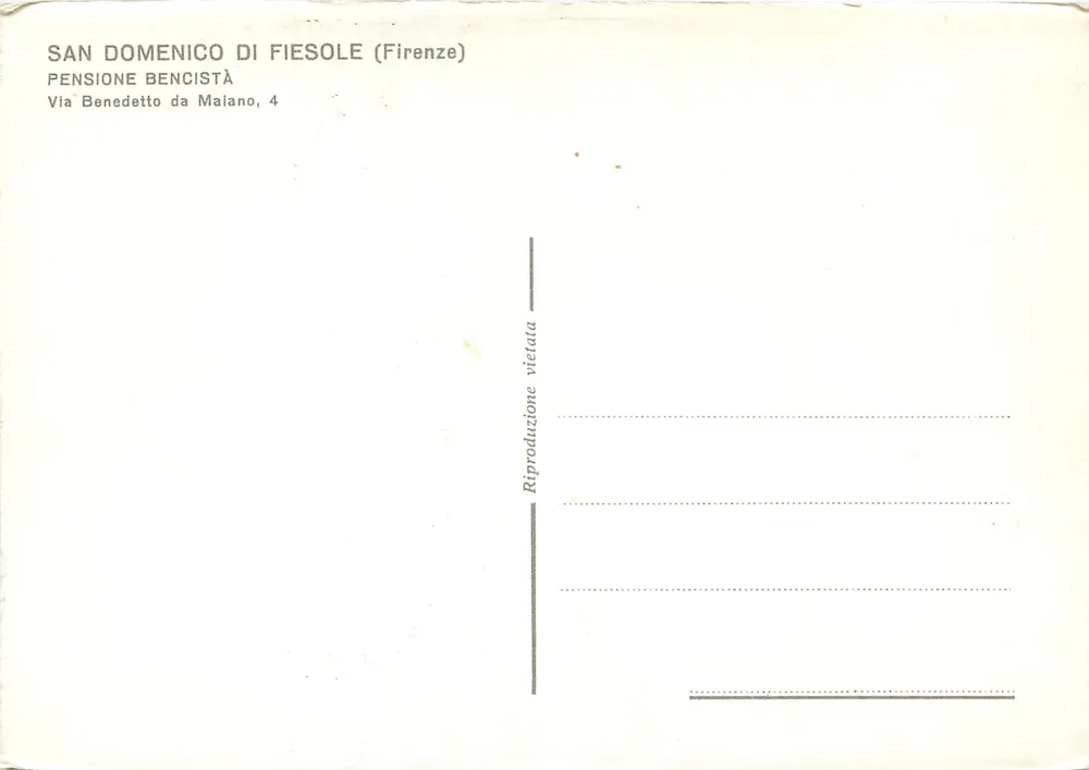 San Domenico di Fiesole — Pension Bencistà — Via Benedetto da Malano, 4 - Rückseite