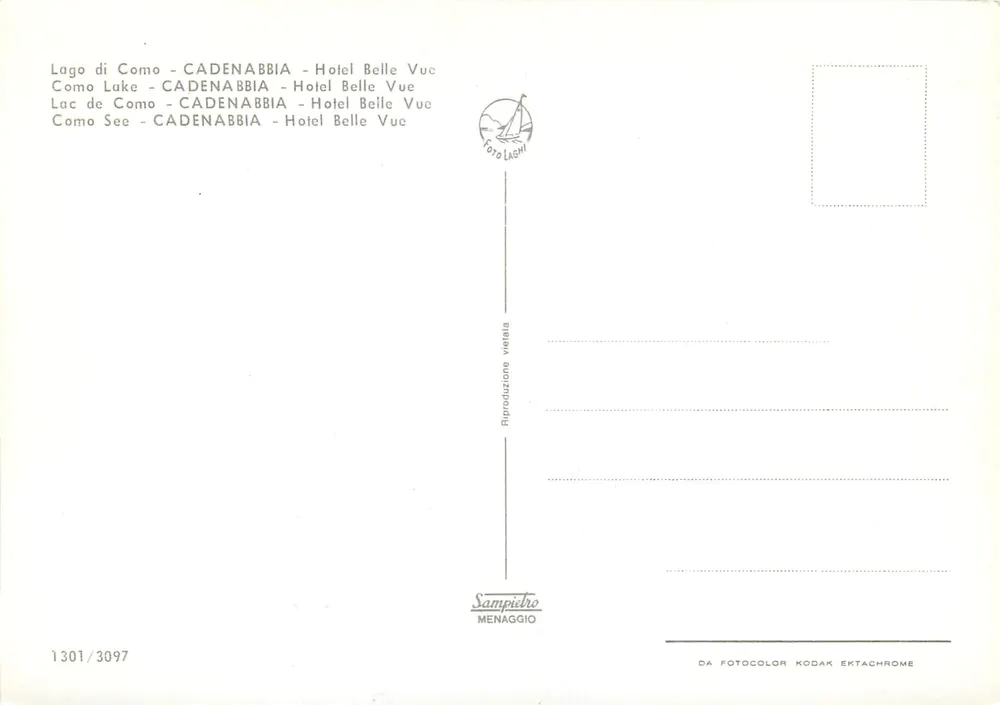 Lago di Como - CADENABBIA - Hotel Belle Vue — Sampietro Menaggio - Verso