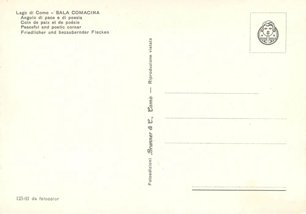 Lago di Como — Sala Comacina — Brunner & C., Como - Rückseite