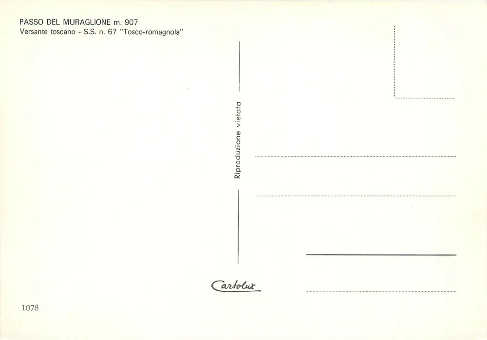 Passo del Muraglione — encosta toscana — Carlotur n° 1078 - Verso