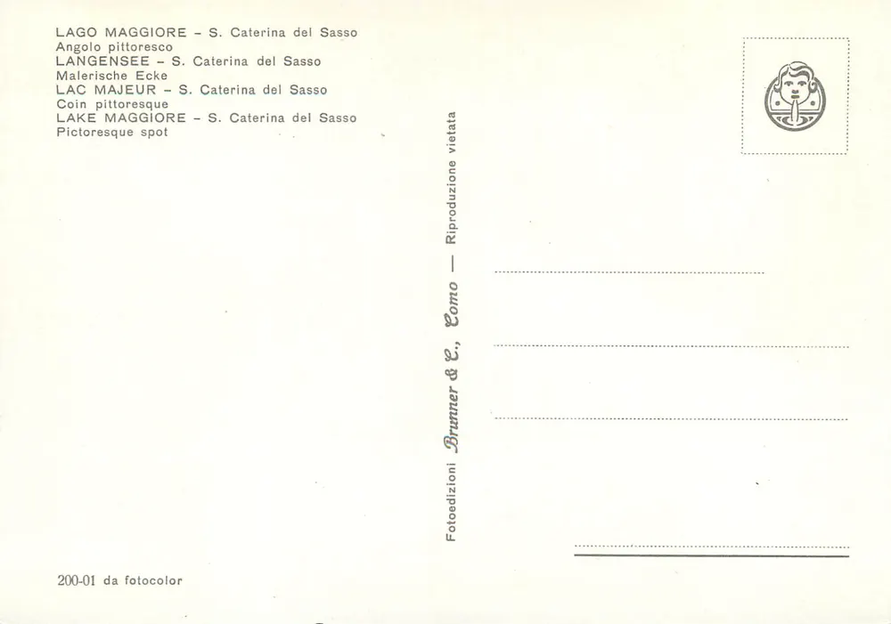 Lago Maggiore — S. Caterina del Sasso — Brunner & C., Como - Rückseite