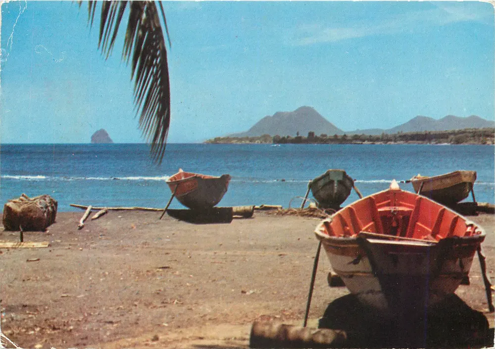 Martinique - L'Anse Figuier — Fischerboote, im Hintergrund, der Diamant — Éditions Félix Rose-Rosette, n°337 - Vorderseite