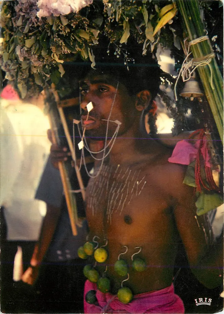 Peregrino no dia de Cavadee — ILHA MAURICE — IRIS-MEXICHROME 5862 - Frente