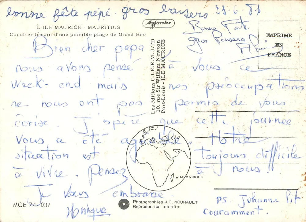 Grand-Bec — Ruhevolle Strände mit Palmenbaum — Les éditions C.I.E.M. LTD - Rückseite