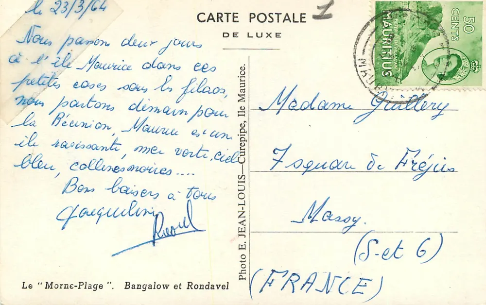 Der "Morne-Plage" — Bangalow und Rondavel — Foto E. JEAN-LOUIS (FRANKREICH) - Rückseite