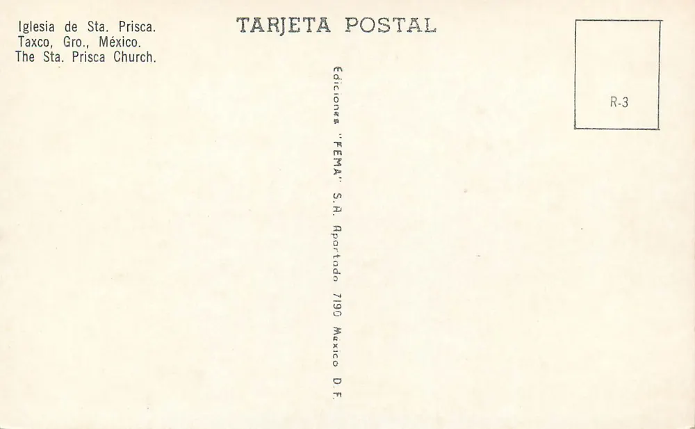 Taxco — Katedra Santa Prisca — Wydawnictwo 'FEMA' S.A.R. n° R-3 - Rewers