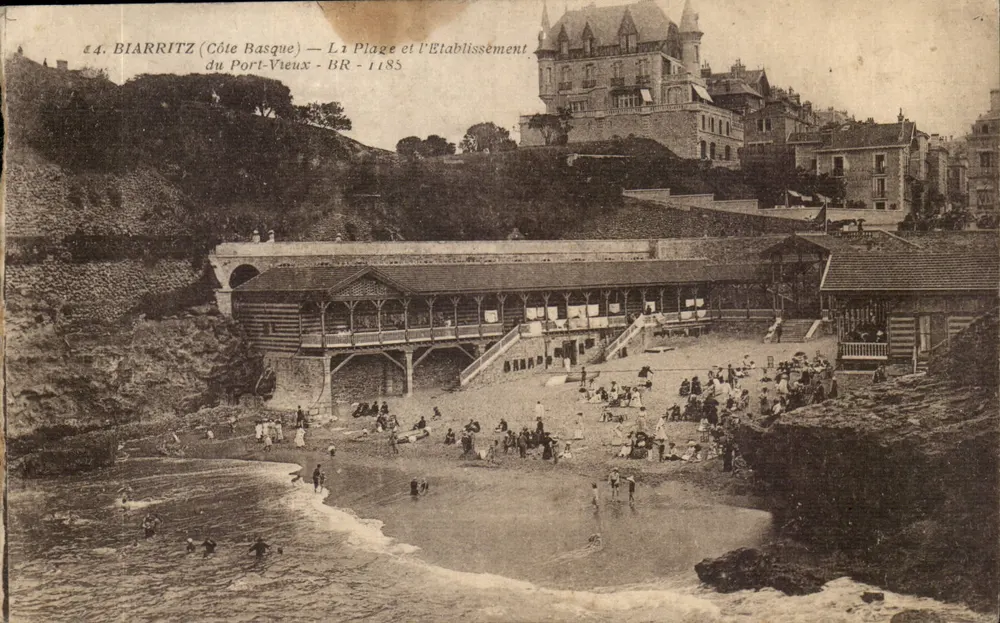 Biarritz (Côte Basque) — Ansicht der Strandpromenade und des Port-Vieux — BR - 1185 - Vorderseite