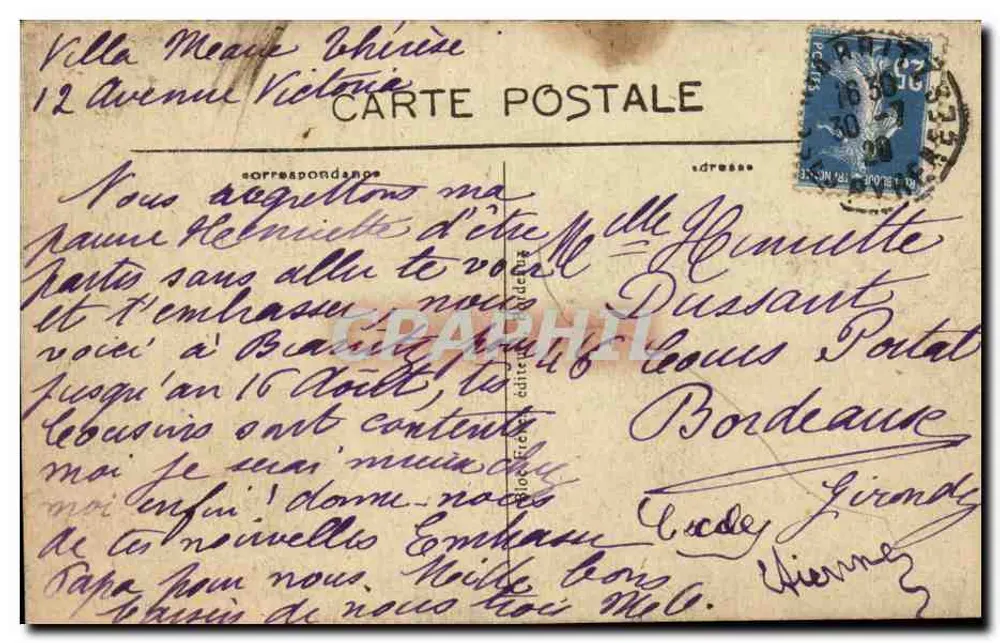 Biarritz (Côte Basque) — Ansicht der Strandpromenade und des Port-Vieux — BR - 1185 - Rückseite