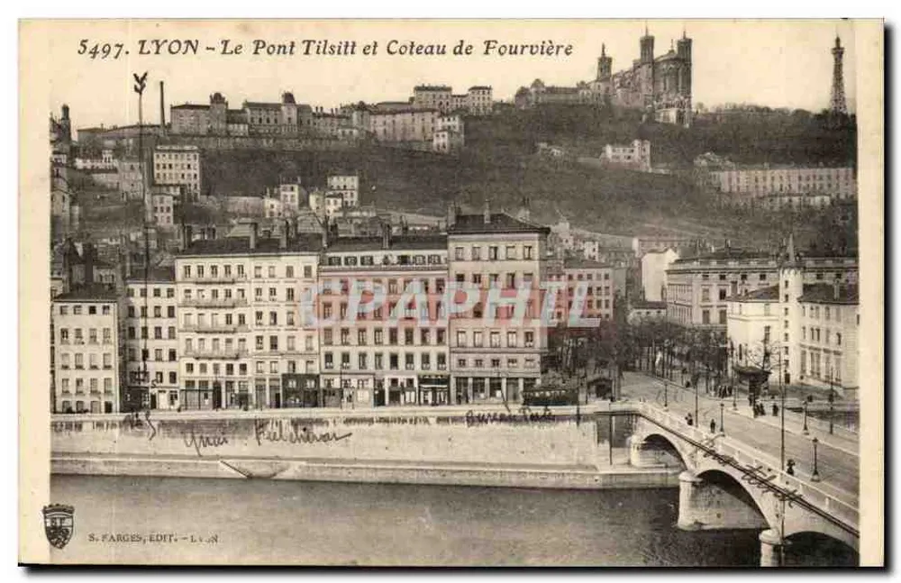 LYON - Der Pont Tilsitt und Coteau de Fourvière — S. FARGES, VERLAG - L.Y.N. n°5497 - Vorderseite