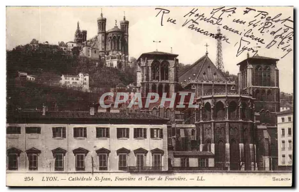 LYON — Kathedrale St-Jean, Fourvière und Fourvière-Turm — LL. — Sélect. - Vorderseite